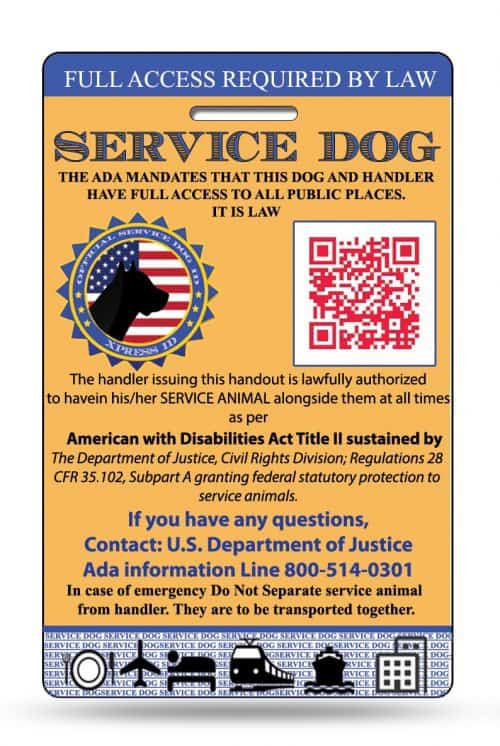 Holographic Service Dog ID Non Custom Service Animal Badge