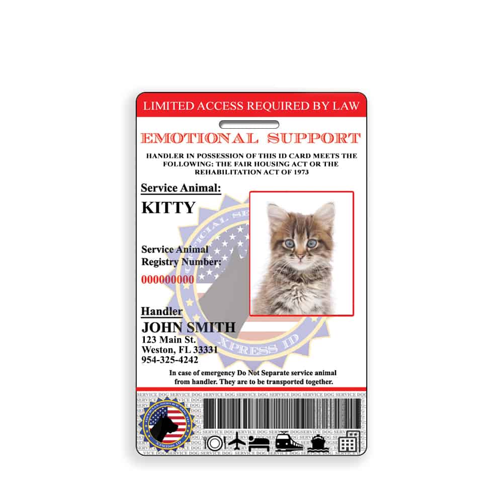 Emotional Support Feline (Cat) ID Card - Service Animal Badge