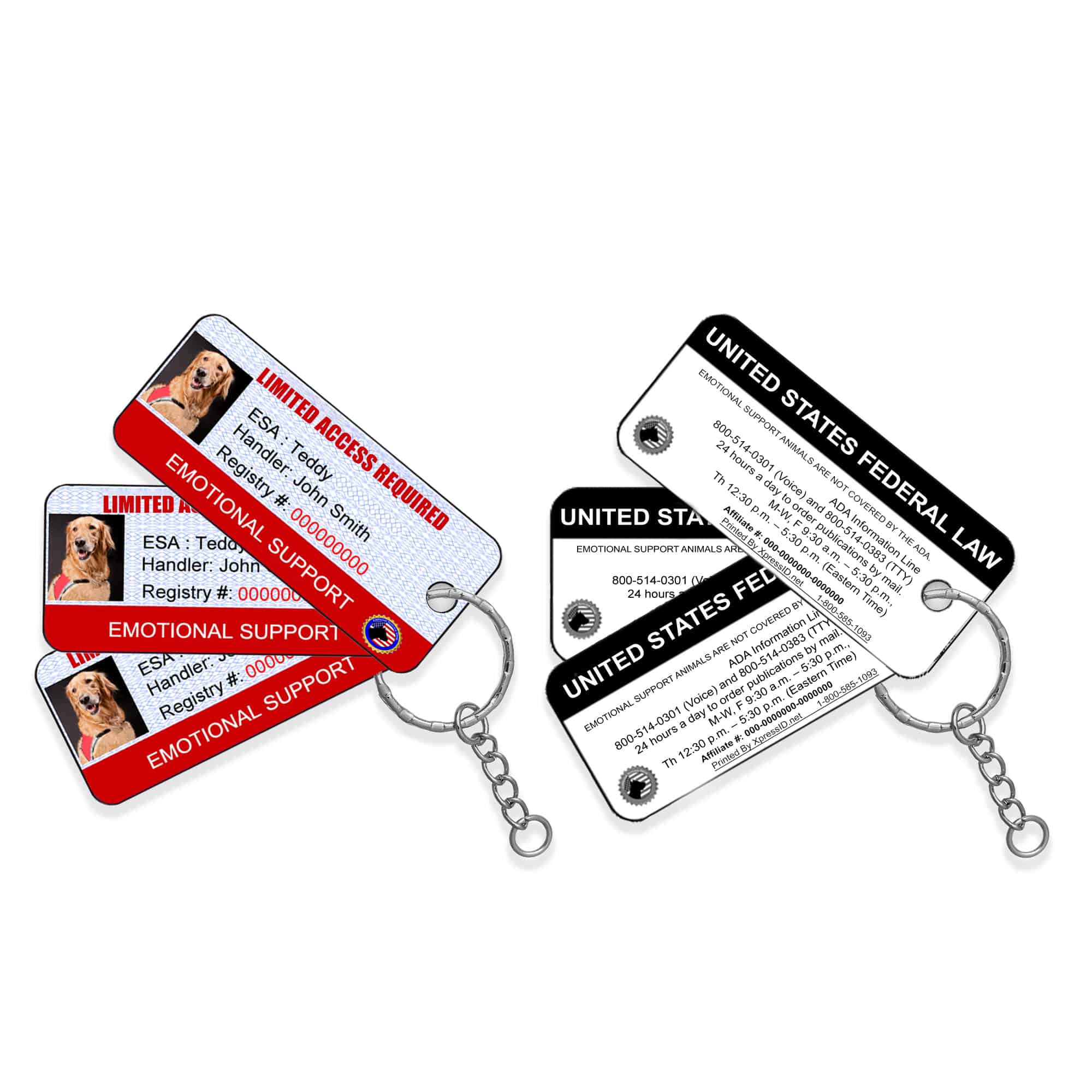 Emotional Support Key Tags - Service Animal Badge